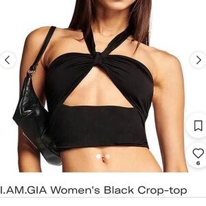 I.AM.GIA Isabela black crop top XS